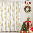 thumbnail image 5 of Small Stall Shower Curtain 36x72 Inch Narrow Half Size Yellow Christmas Tree Bath Curtains Bathroom Decor, Xmas Trees Snwoflake Winter Waterproof Fabric Shower Curtain Set with Hooks 36 Inch, 5 of 8