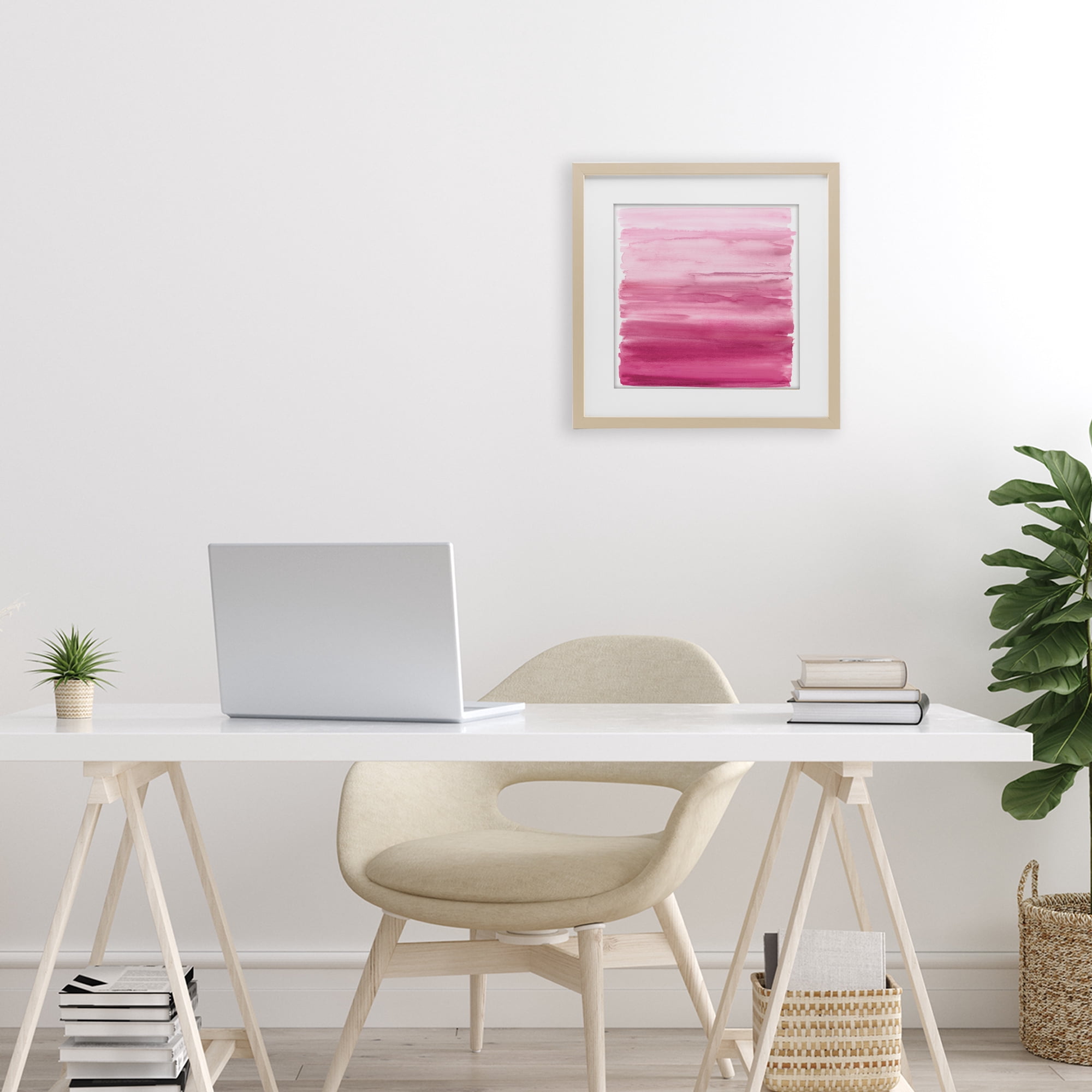 Stupell Industries Gradient Pink Blush Birch Framed Print Under Glass, design by Allie Corbin