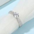 thumbnail image 4 of VVS Moissanite Promise Ring with GRA Certificate | 5mm Round Cut, Double Layer, 0.5 Carat, 4 of 6
