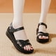 thumbnail image 2 of Elegantes sandalias de cuña con tiras cruzadas para mujer - Zapatos abiertos con velcro para comodidad antideslizante al aire libre, 2 of 3