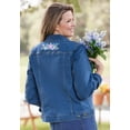 thumbnail image 2 of Woman Within Plus Size Stretch Denim Jacket Cropped Jean Jacket, 2 of 6