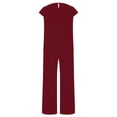 thumbnail image 2 of Womens 2 Piece Outfits Dressy Casual Cap Sleeve Keyhole-Back Crewneck Top and Wide Leg Long Pants Sets (2XL, Wine), 2 of 7