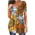 thumbnail image 1 of Birdeem Mode Femmes Été T-Shirt Imprimé Ample Col Rond Manches Courtes Blouse Décontractée, 1 of 6
