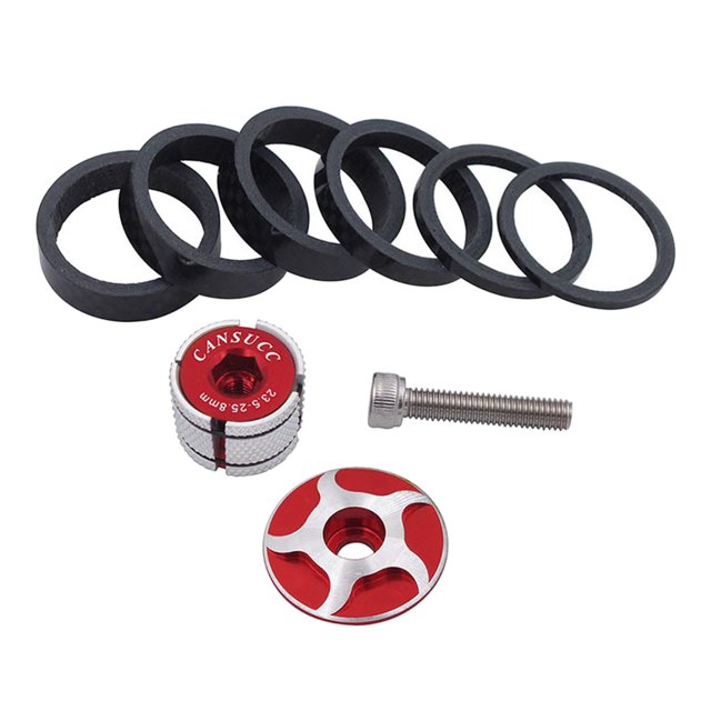 Espaciador para dirección de bicicleta Juego de espaciadores por núcleo Accesorios colgantes para bicicleta Calidad rojo kusrkot Separadores de auriculares de bicicleta