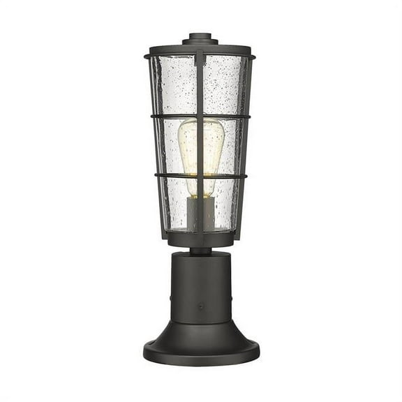 1 Light Outdoor Pier Mounted Fixture In Outdoor Style-18 Inches Tall And 6 Inches Wide Z-Lite 591Phm-553Pm-Bk