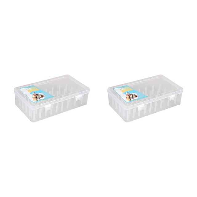Inteprter Caja de hilo de coser 42 Carretes Almacenamiento Bordado Contenedor de doble bloqueo Azul Type1 NO1