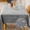 thumbnail image 1 of Mantel para decoración de mesa de fiesta, rectangular, efecto lino, resistente al agua y a las manchas (gris, 140 x 180 cm), 1 of 5