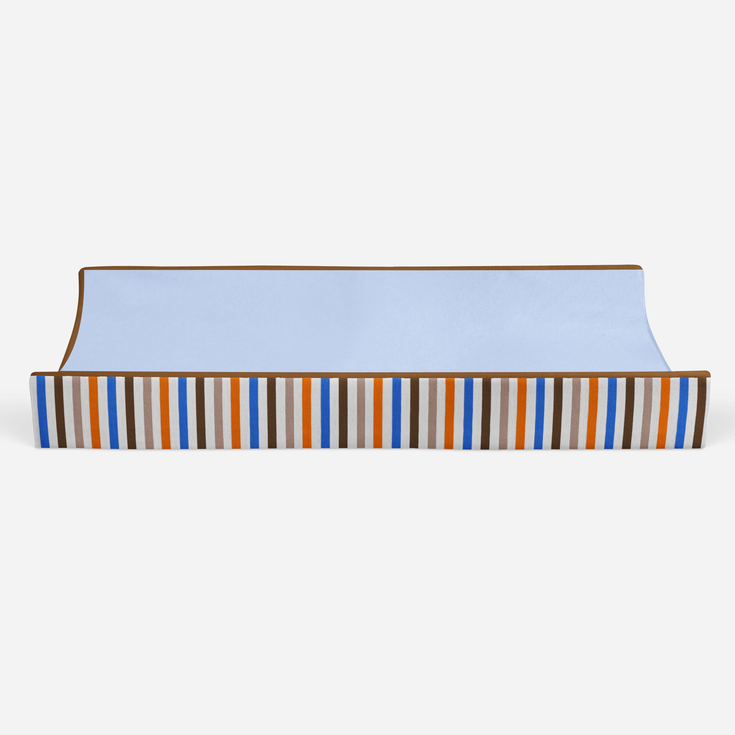 Mod Sports Blue/Orange/Brown Boys Quilted Changing Pad Cover