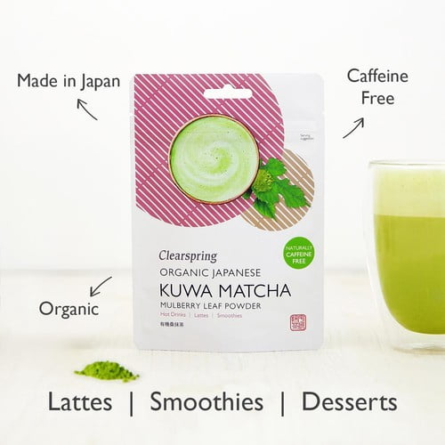 Clearspring Organic Japanese Kuwa Matcha - Mulberry Leaf Powder 40g, British Import (Pack of 2)