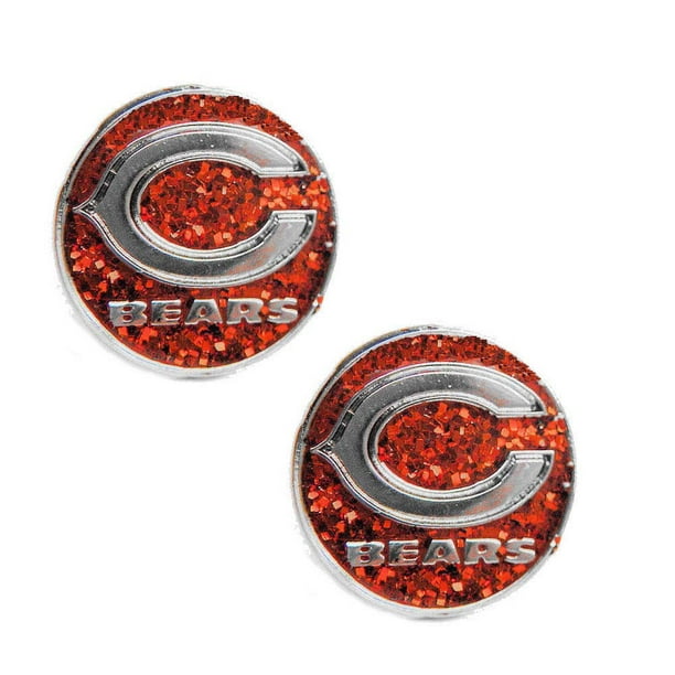 NFL Chicago Bears Paillettes Scintillement Sport Équipe Logo Post Stud Logo Boucle d'Oreille Ensemble Charme Cadeau