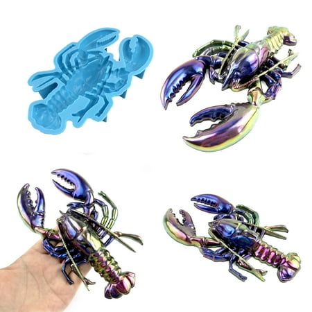 

WMYBD Baking Molds Semi Stereoscopic Plastic Dripping Mould For Lobster Pendant DIY Crawfish Wall Decoration Pendant Table Decoration Silicone Mould