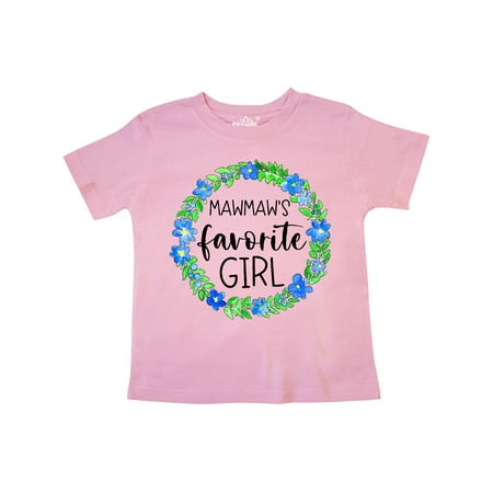 

Inktastic Mawmaw s Favorite Girl Blue Flower Wreath Gift Toddler Toddler Girl T-Shirt