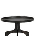 thumbnail image 3 of 22 Inch Metal Round Accent Table, Three Curved Legs, Antique Brown, 3 of 5