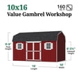 thumbnail image 3 of Little Cottage Co. 10x16 Value Gambrel Workshop Barn with 6 ft. Sidewalls, Outdoor Wood Storage Shed Do-It-Yourself Precut Kit, 3 of 12