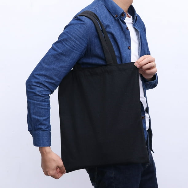Heavy Duty Canvas Tote Bag Cotton Shopping Handbag Blank Tote Pouch for DIY Crafts Gift Bag Black Walmart