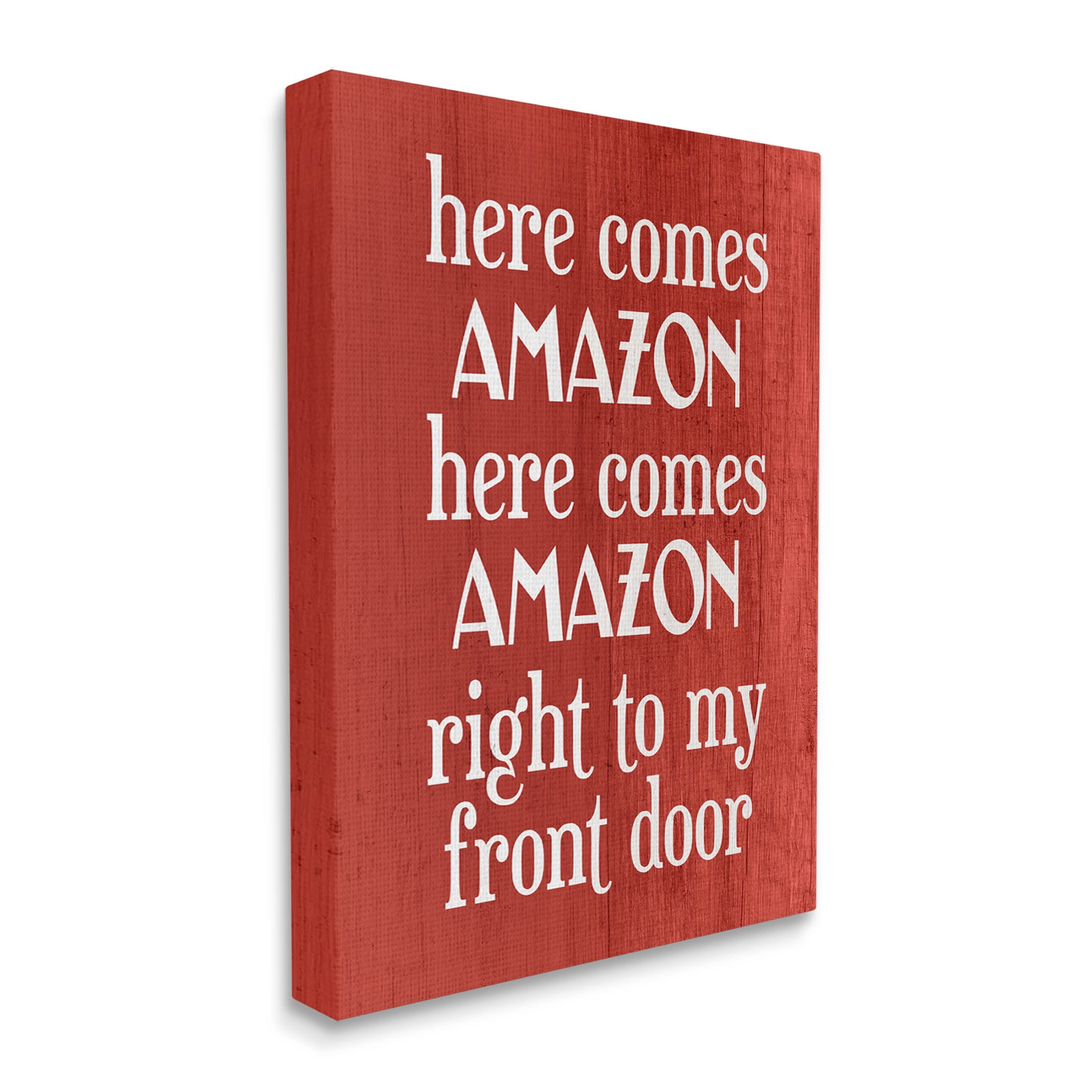 Stupell Industries Here Comes Amazon Funny Song Graphic Art Gallery Wrapped Canvas Print Wall Art, Design by Lil' Rue