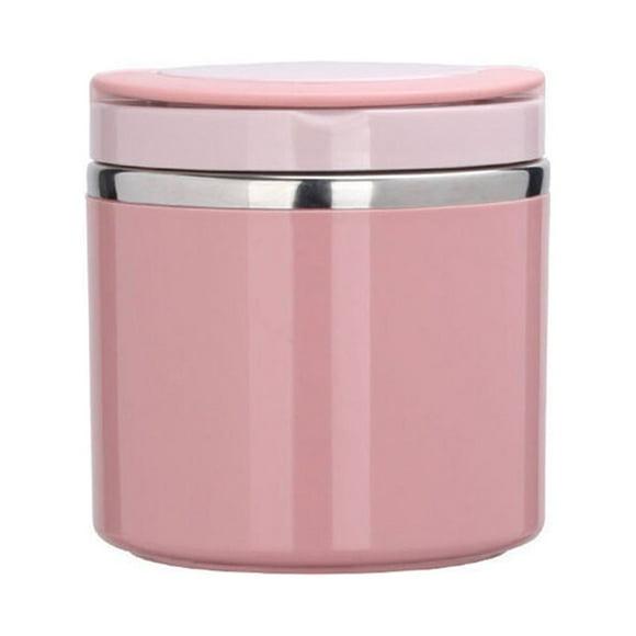 ruzhgo Stainless Steel Breakfast Cup Milk Insulation Cups Adult Heat-resistant Soup Bowl Container with Hidden Handle Pink