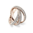 thumbnail image 2 of Bague Roulante 2 3/4ct Pavé Diamant Éternité Or Rose 14K, 2 of 4
