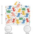thumbnail image 5 of Colorful Heart Cat Wearable Blanket Hoodies for Women Men Adults Cat Lovers Soft Cozy Cartoon Cats Hooded Blankets for Travel Camping Decor Birthday Gifts 50X60 Inch, 5 of 5