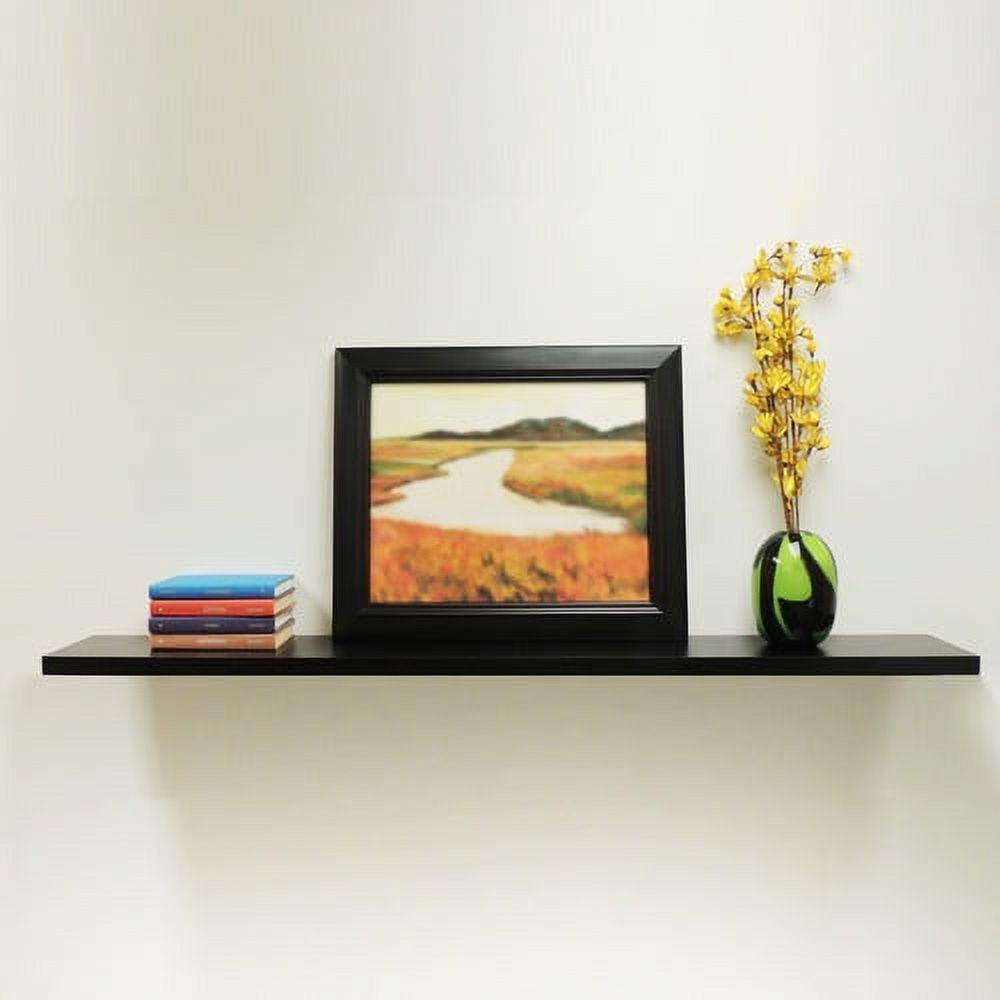 InPlace Shelving, Slim Classic Floating Wall Shelf, 60" W x 8" D x 1.25" H, Black - image 2 of 2