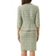 thumbnail image 3 of INSPIRAR CHIC Conjunto de Falda de Tweed para Mujer de 2 Piezas con Chaqueta de Botones y Mangas 3/4 Color Verde XS, 3 of 6