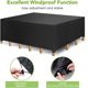 thumbnail image 4 of Cubierta para Muebles de Jardín, Cubierta de Lona Impermeable 600D para Mesa/Muebles, Impermeable, Anti-UV, Polvo, Envejecimiento, Desgarro, con Cordón, Cerradura (200*160*70cm) brillar Electrónica, 4 of 5