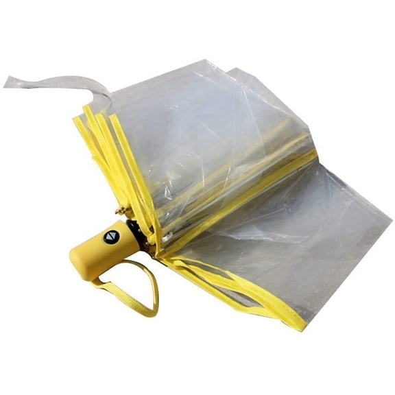 Clear Transparent Folding Auto Open Auto Close Umbrella Rainy