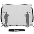 thumbnail image 1 of AOLIGEIJS Sports Barrier Net,Sports Net,Barricade Backstop Net,Perfect for Baseball,Softball,Soccer, Basketball,Lacrosse (12X9FT-Black), 1 of 4