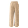 thumbnail image 3 of DuoJiaJ Women's Sequin Sparkle Pants Elastic Waist Wide Leg Party Club Trousers Beige L, 3 of 4