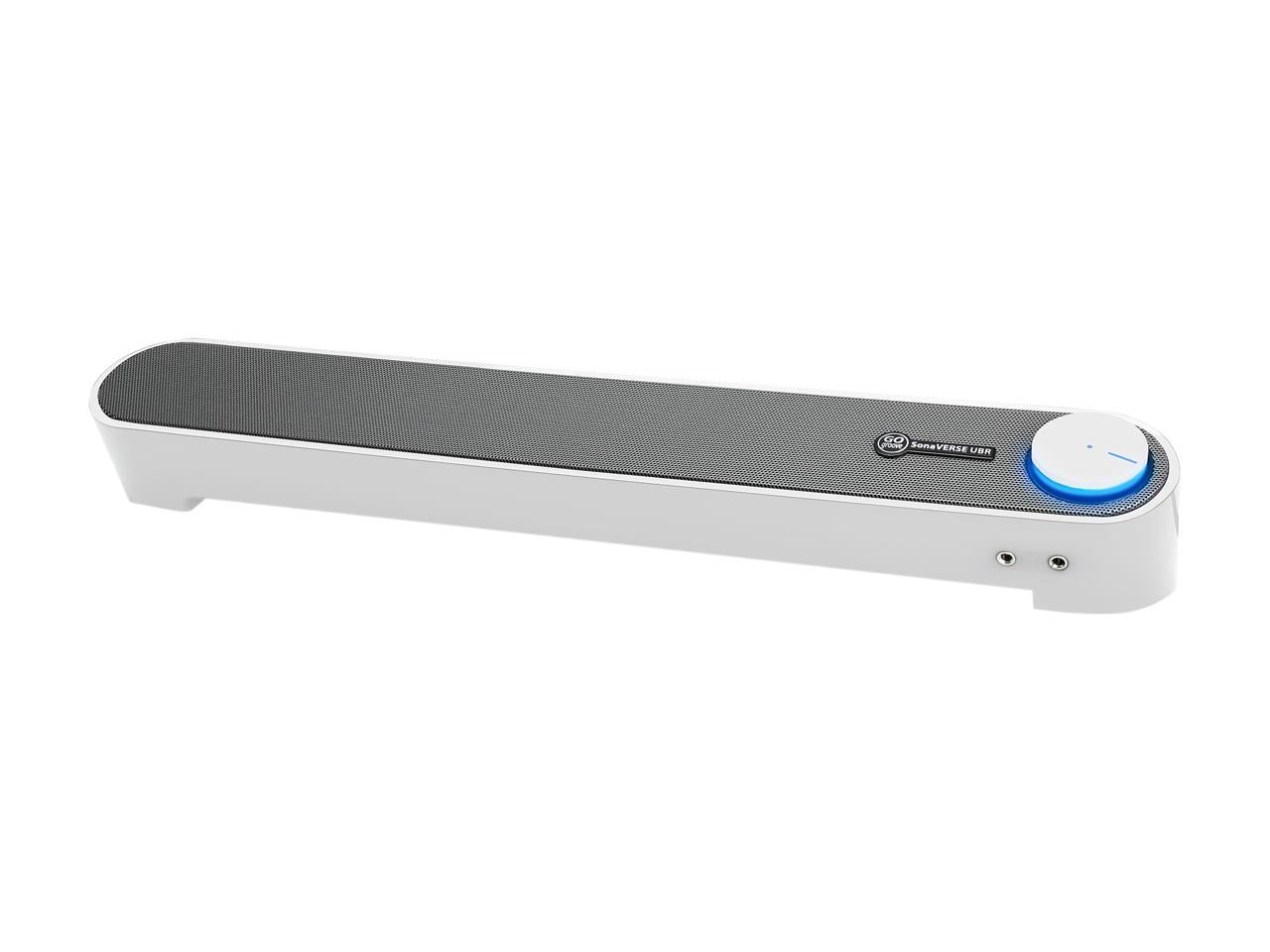 GOgroove SonaVERSE UBR Desktop Computer Sound Bar Speaker (White)