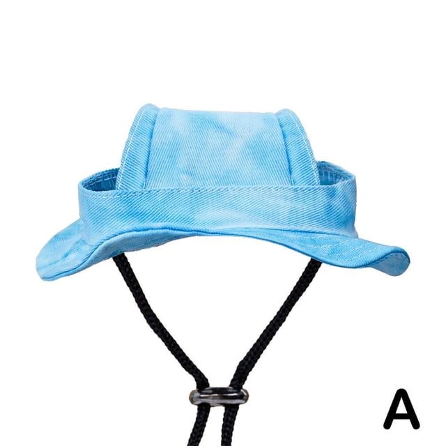 Sombreros tipo cubo para perros, gorra redonda con orificio para la oreja, ajustables, para viajes, sol y exteriores, C4B5