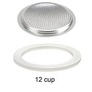 Fancy Replacement Gasket and Filter for 12 Cup Stovetop Espresso Coffee Makers Silver