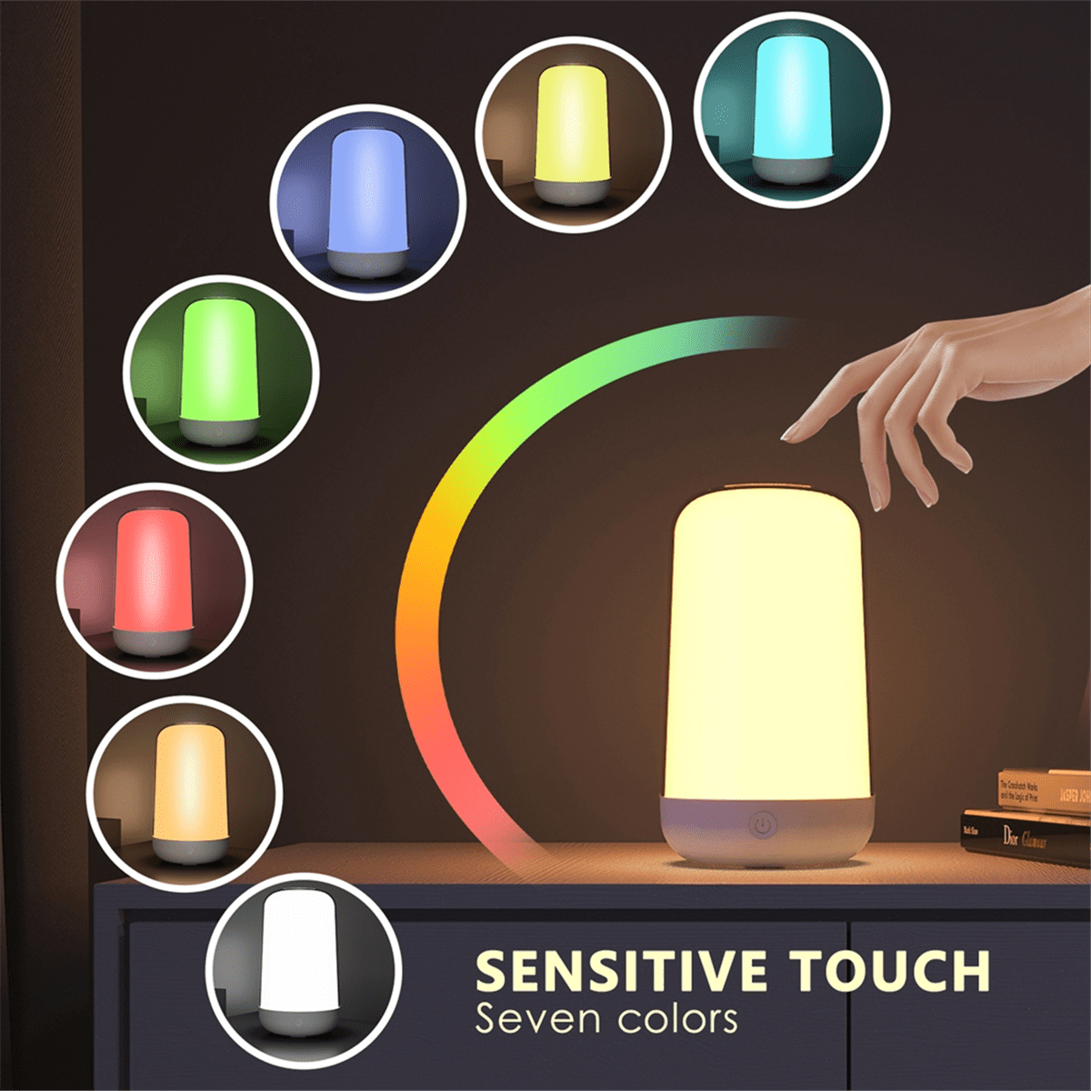 Smart Wireless Dimming and Color 3600mA Battery Charging Touch Music Atmosphere Bedside Mother and Baby Night Light