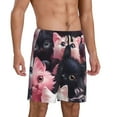 thumbnail image 2 of Rateoe Cute Kittens Group Portrait Print Men's Lounge Shorts – Soft & Breathable Pajama Bottoms with Pockets, Elastic Waistband, Lightweight Sleepwear for Nightwear & Loungewear-Small, 2 of 6