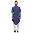 thumbnail image 3 of Atasi Kurta à Manches Longues pour Hommes en Coton Indien, Kurta Longue Décontractée, 3 of 5