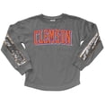 thumbnail image 2 of Girls Youth Gameday Couture  Gray Clemson Tigers Guess Who's Back Long Sleeve T-Shirt, 2 of 3