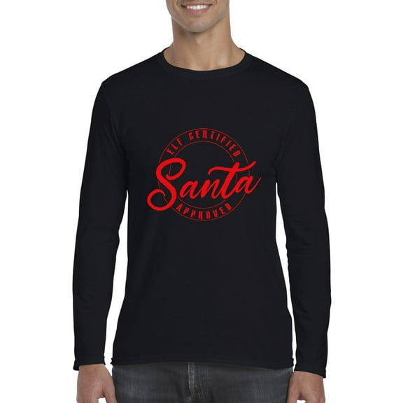 MmF - Mens Long Sleeve T-Shirts - ELF CERTIFIED SANTA APPROVED XMAS