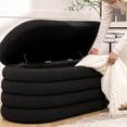 thumbnail image 2 of 49-Inch Long Black Boucle Storage Bench / Easy-to-Use Home Storage Solution, 2 of 6