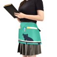 thumbnail image 2 of Yayeee Waist Apron with Pockets for Cooking Waterproof Half Server Aprons, Green Cat, 2 of 7