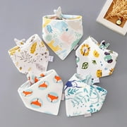 5pcs/lot Baby Bibs Cotton Saliva Towel Triangle Scarf Newborn Double Layer Burp Cloths Bandana Baby Accessories Newborn elephant