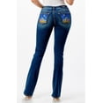 thumbnail image 3 of Grace in LA Women's Western Cactus Color Laser Print Stretch Bootcut Jeans (31, Blue), 3 of 3