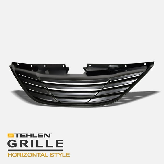 Stehlen 642167820338 Horizontal Front Hood Bumper Grille - Matte Black For 2010-2013 Hyundai Sonata
