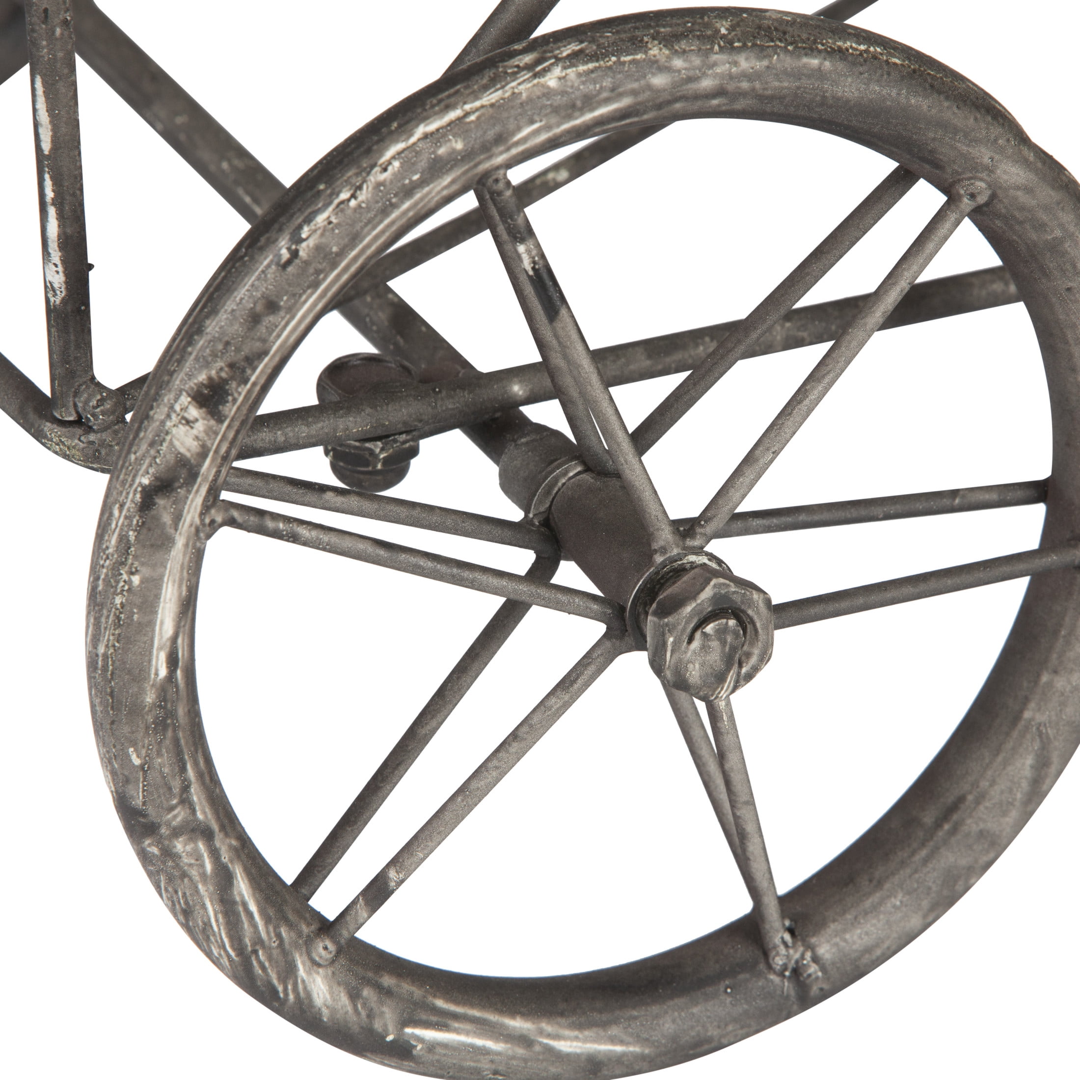 Woven Paths Vintage Iron Laundry Basket with Wheels, 24.75" x 27", Black