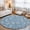 Blue, variant on Gray Floral Washable Area Rug 2 x 3 ft Pastoral White Flowers Petal Leaf Botanical Linen Soft Non Slip Rugs Stain Repellent Indoor Felt Carpet for Living Dining Room Bedroom Home Office