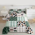 thumbnail image 3 of Manfei Vintage Aztec Boho Full Size Comforter Sets,Rustic Farmhouse Cabin Bedding Comforter Set,Green Patchwork Checkered Bedding Sets For Child,Super Cozy Room Decor Reversible,3 Pieces, 3 of 9
