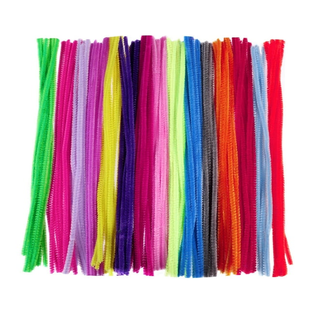 WRITWAA Tiges de chenille Vert Clair 150 Pcs Jumbo Peluche pour Projets d'Artisanat DIY en Fête d'Anniversaire
