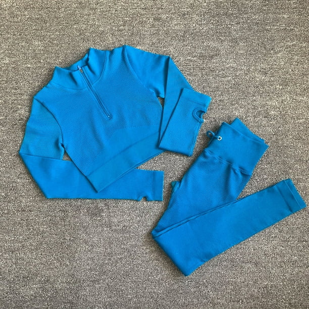 Pantalones de yoga con cordón para levantamiento de cadera, ropa deportiva de manga larga con cremallera y sin costuras