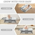 thumbnail image 5 of Foldable Baby Bathtub Portable Infant Baby Bath Tub with Thermometer and Shower Hole(Gray + Net), 5 of 10