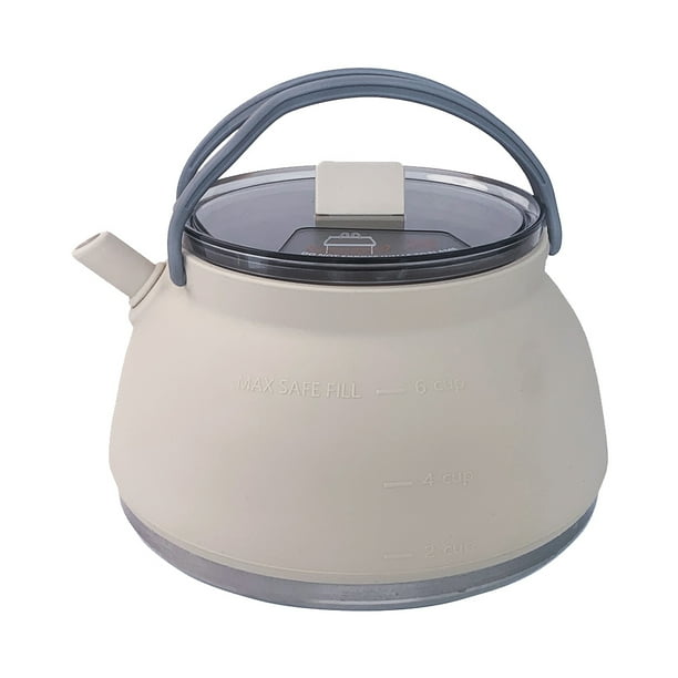 Hervible Té Hervidor Silicona 1.5L Con Acero Inoxidable Bottom para Mochilas