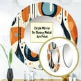 thumbnail image 3 of Designart "Midcentury Balance in Orange and Blue I" Abstract Shapes Rund Mirror For Wall Decor - Large Orange Round Print Mirror - Round Modern Mirror - Wall Mounted Round Large Mirror - 29" x 29", 3 of 6